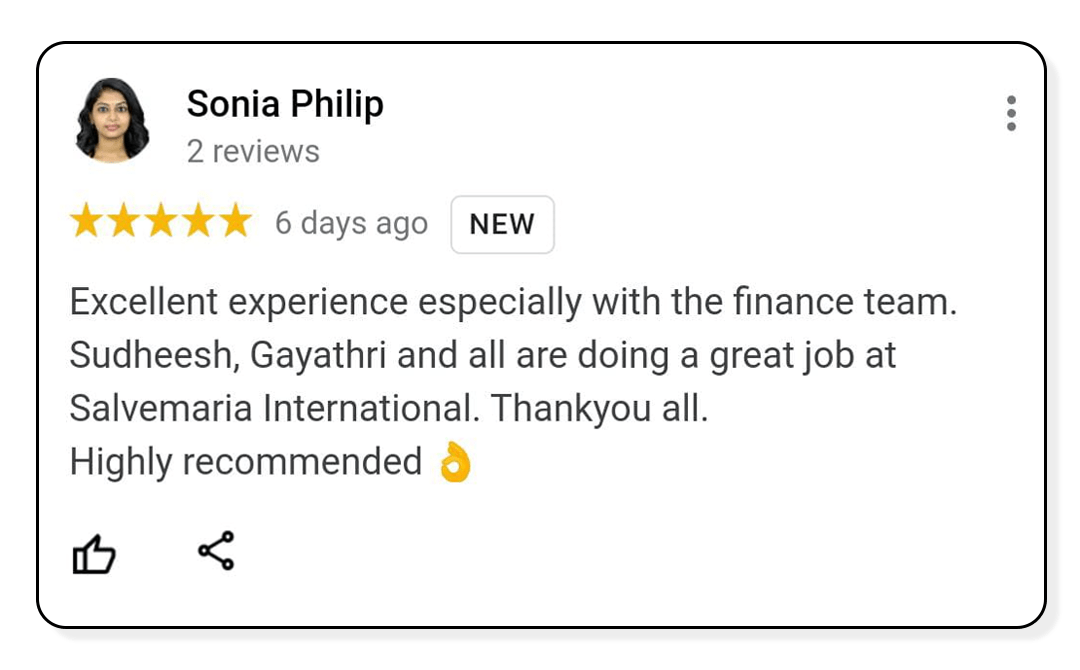 Sonia Philip - Client review
