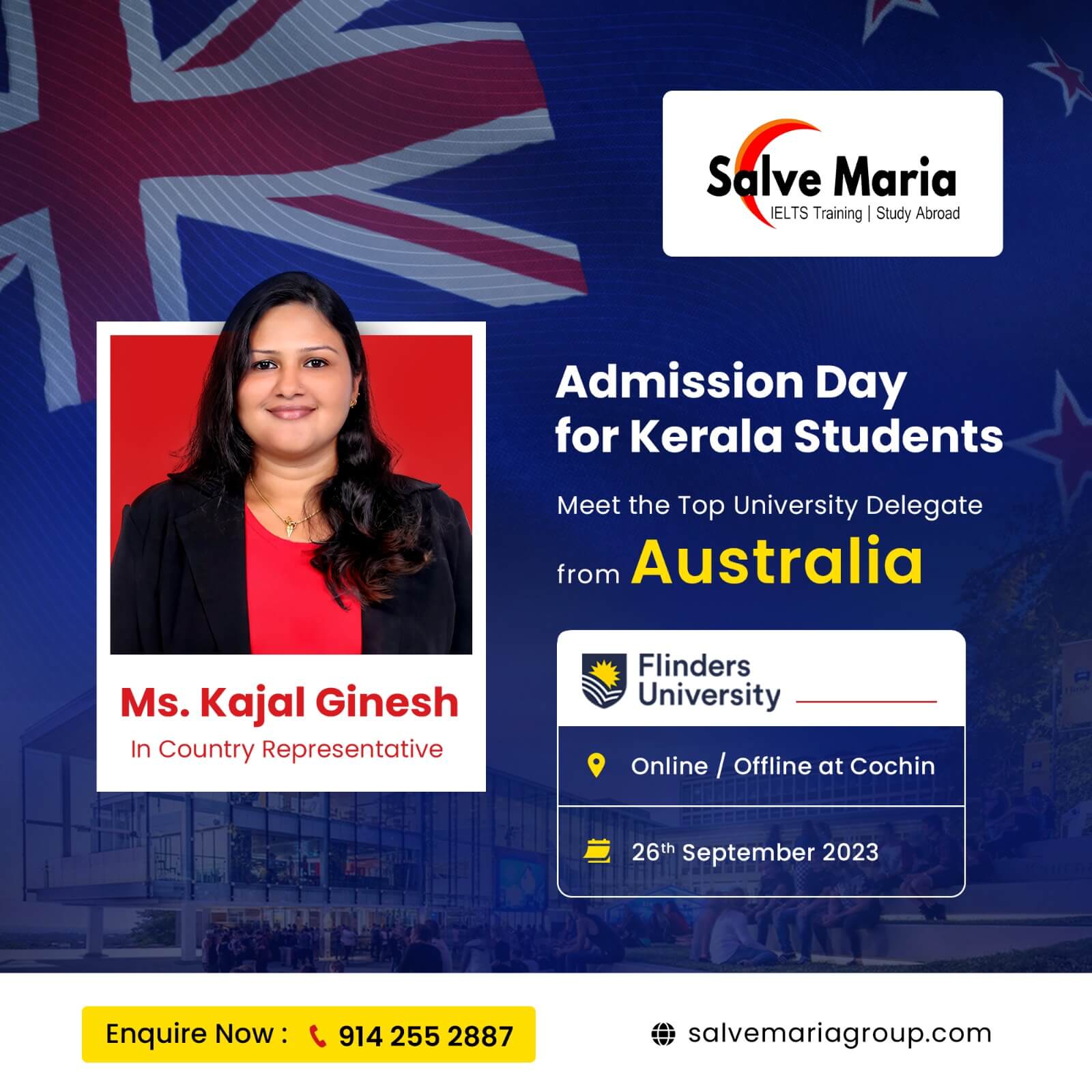 Meet Flinders University, Australia on 26th Sep 2023.